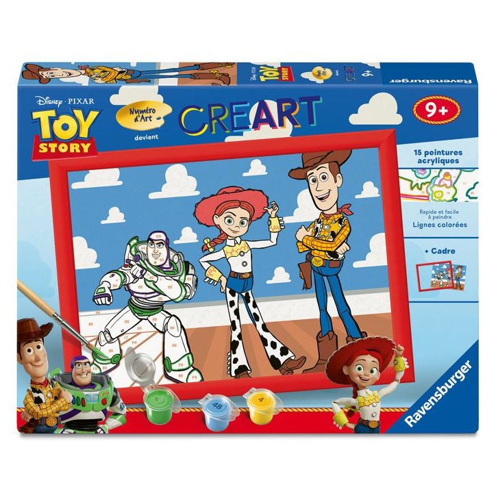 Ravensburger – CreArt Kids 18x24cm – Numéro d'Art – Toy Story – Kit de peinture par numéros – Des 9 ans – 12023347 Ravensburger – CreArt Kids 18x24cm – Numéro d'Art – Toy Story – Kit de peinture par numéros – Des 9 ans – 12023347