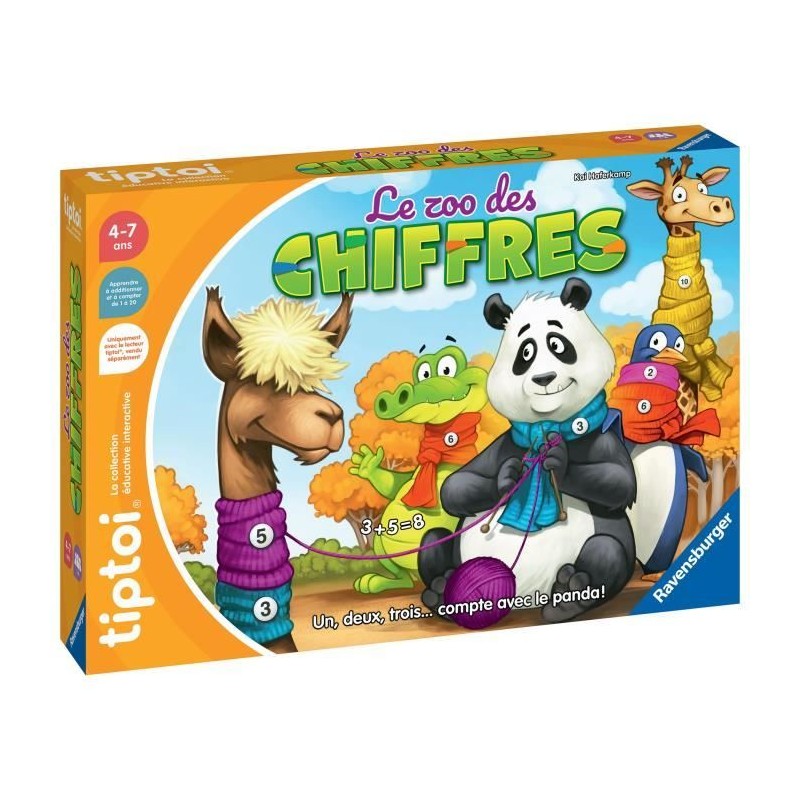 tiptoi Le Zoo des chiffres, Jeu éducatif électronique, sans écran,