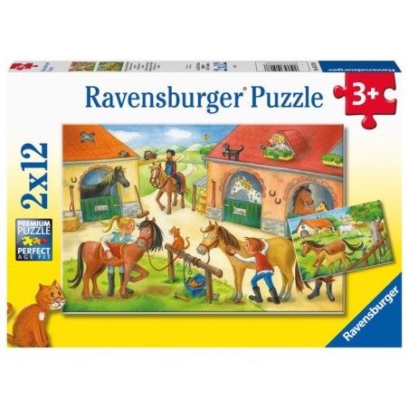 Puzzle enfant Ravensburger Vakantie op de manege - 2 x 12 pieces - Ani