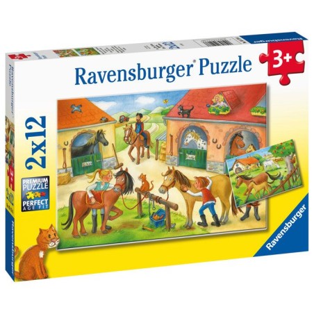 Puzzle enfant Ravensburger Vakantie op de manege - 2 x 12 pieces - Animaux