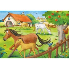 Puzzle enfant Ravensburger Vakantie op de manege - 2 x 12 pieces - Ani