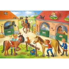 Puzzle enfant Ravensburger Vakantie op de manege - 2 x 12 pieces - Ani