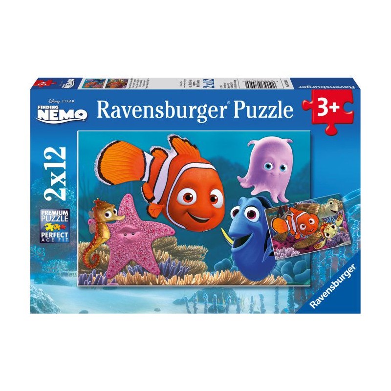 Puzzle 2 x 12 pieces : Némo le petit fugueur