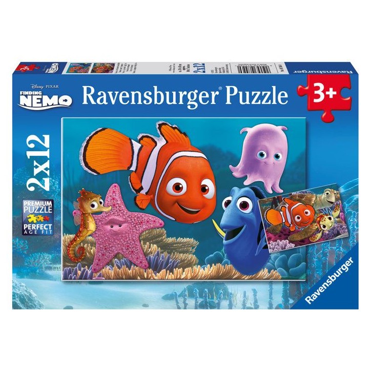 Puzzle 2 x 12 pieces : Némo le petit fugueur Puzzle 2 x 12 pieces : Némo le petit fugueur