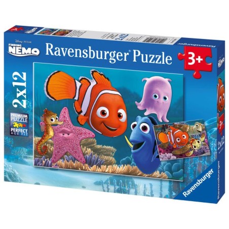Puzzle 2 x 12 pieces : Némo le petit fugueur