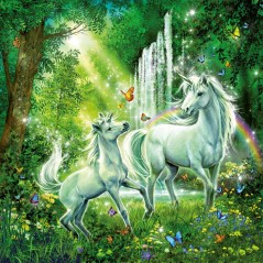 Puzzle 3 x 49 pieces : Les licornes