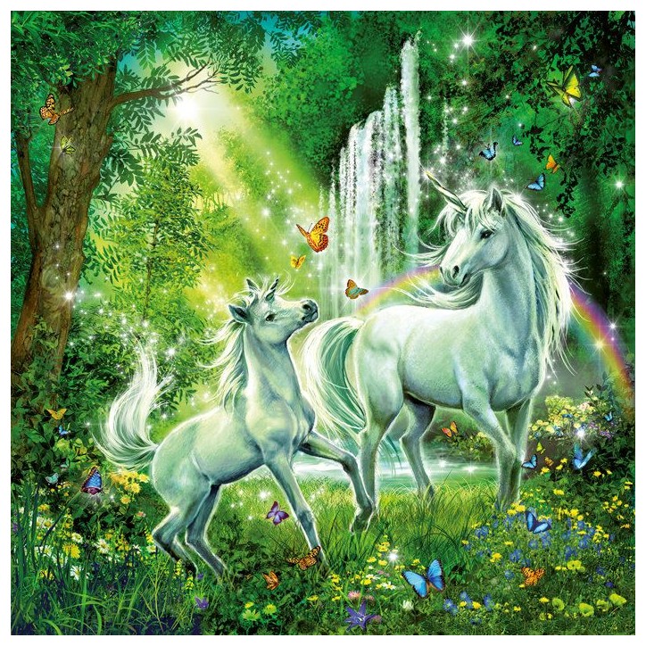 Puzzle 3 x 49 pieces : Les licornes
