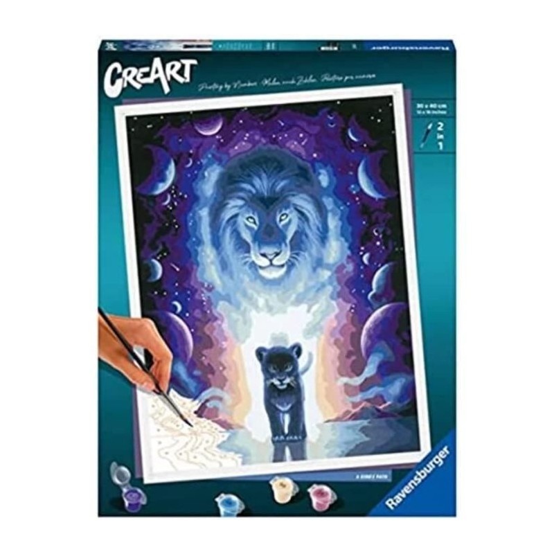 CreArt Lion 30x40 cm - Jojoesart édition - Peinture par numéros –