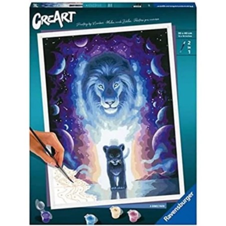 CreArt Lion 30x40 cm - Jojoesart édition - Peinture par numéros –