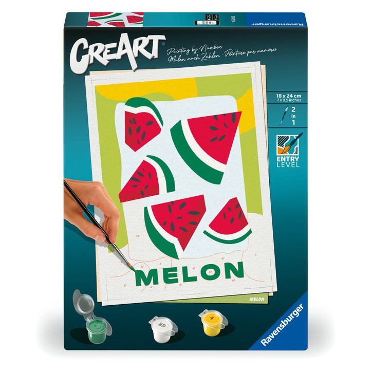 Ravensburger – CreArt 18x24 cm – Adulte – Peinture par numéros – Melon – Activité détente et créative – 25516 Ravensburger – CreArt 18x24 cm – Adulte – Peinture par numéros – Melon – Activité détente et créative – 25516