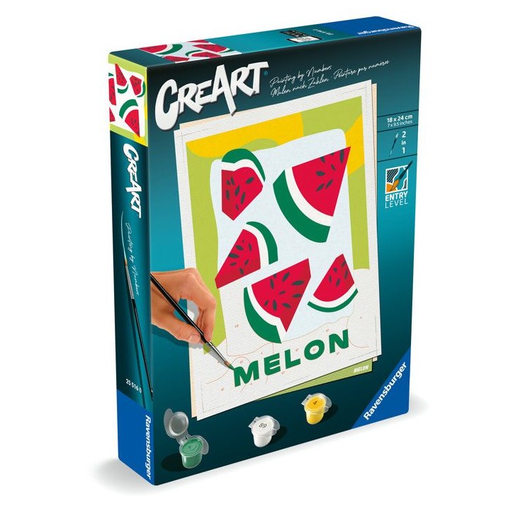 Ravensburger – CreArt 18x24 cm – Adulte – Peinture par numéros – Melon – Activité détente et créative – 25516 Ravensburger – CreArt 18x24 cm – Adulte – Peinture par numéros – Melon – Activité détente et créative – 25516