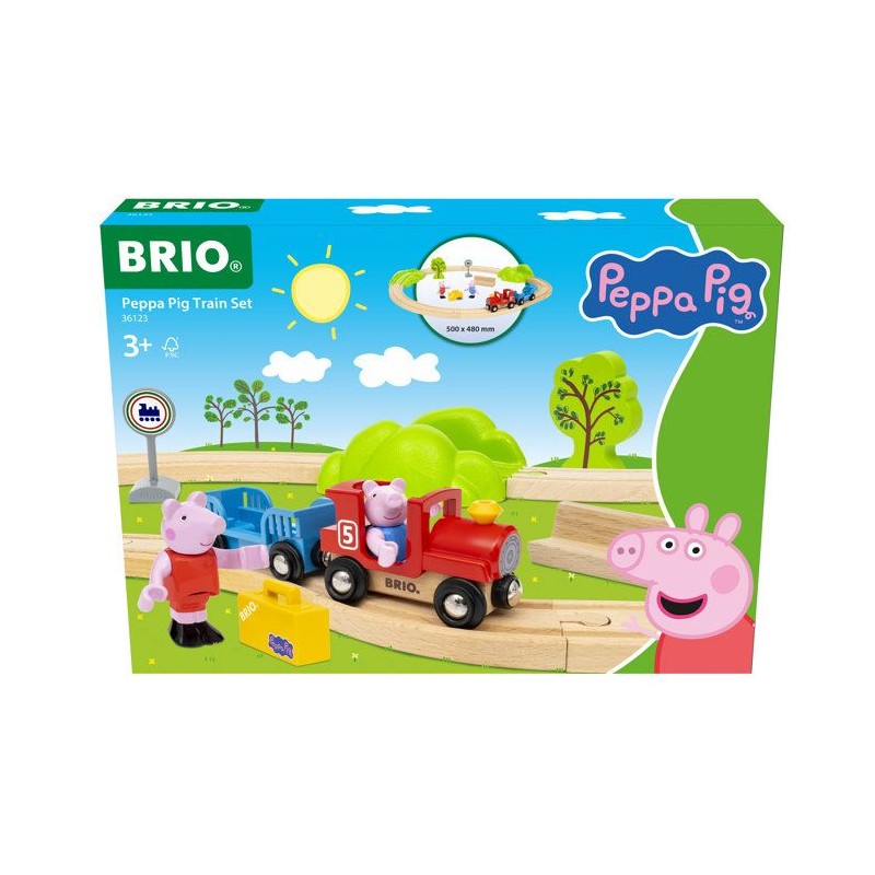 BRIO World-36123-Circuit Peppa Pig-Coffret complet 18 pieces avec figu