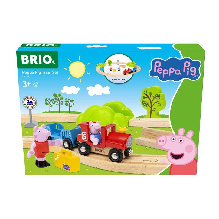 BRIO World-36123-Circuit Peppa Pig-Coffret complet 18 pieces avec figurines Peppa Pig et George-Circuit de train en bois-des 3 a BRIO World-36123-Circuit Peppa Pig-Coffret complet 18 pieces avec figurines Peppa Pig et George-Circuit de train en bois-des 3 a