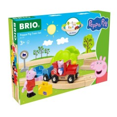 BRIO World-36123-Circuit Peppa Pig-Coffret complet 18 pieces avec figurines Peppa Pig et George-Circuit de train en bois-des 3 a