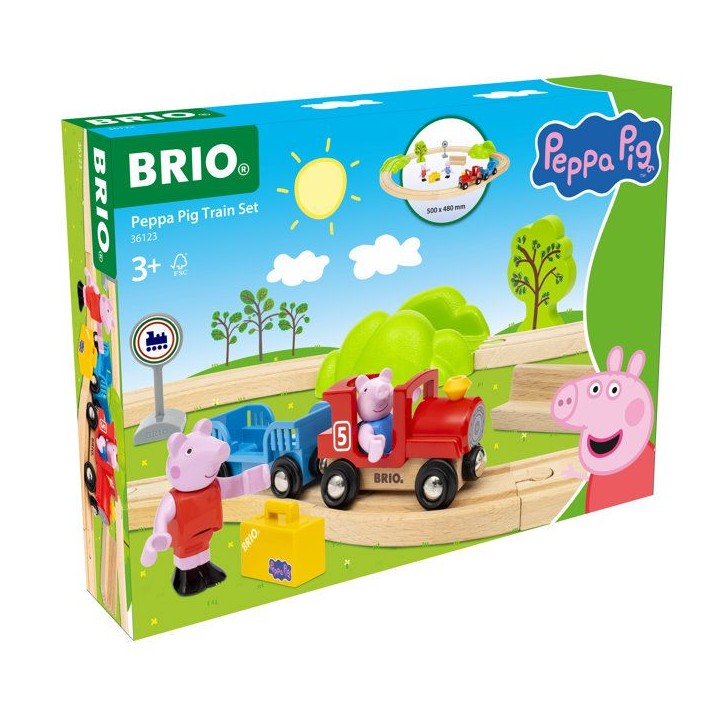 BRIO World-36123-Circuit Peppa Pig-Coffret complet 18 pieces avec figurines Peppa Pig et George-Circuit de train en bois-des 3 a BRIO World-36123-Circuit Peppa Pig-Coffret complet 18 pieces avec figurines Peppa Pig et George-Circuit de train en bois-des 3 a