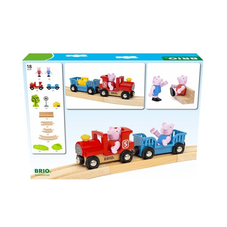 BRIO World-36123-Circuit Peppa Pig-Coffret complet 18 pieces avec figurines Peppa Pig et George-Circuit de train en bois-des 3 a BRIO World-36123-Circuit Peppa Pig-Coffret complet 18 pieces avec figurines Peppa Pig et George-Circuit de train en bois-des 3 a