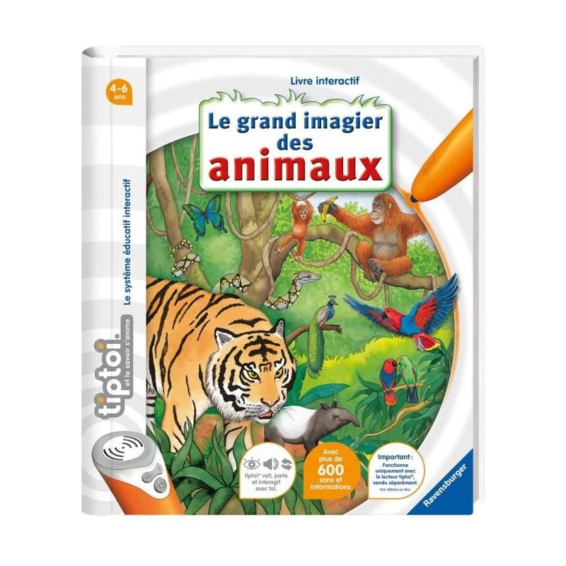 tiptoi, Livre interactif, Le grand imagier des animaux, 4 ans, 1309900