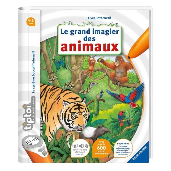 tiptoi, Livre interactif, Le grand imagier des animaux, 4 ans, 13099000, Ravensburger tiptoi, Livre interactif, Le grand imagier des animaux, 4 ans, 13099000, Ravensburger