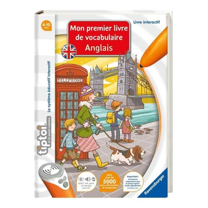 tiptoi, Livre interactif, Mon premier livre de vocabulaire anglais, 6ans, 13099002, Ravensburger tiptoi, Livre interactif, Mon premier livre de vocabulaire anglais, 6ans, 13099002, Ravensburger