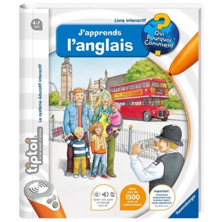 tiptoi, Livre interactif, J'apprends l'anglais, 4 ans, 13099003, Raven