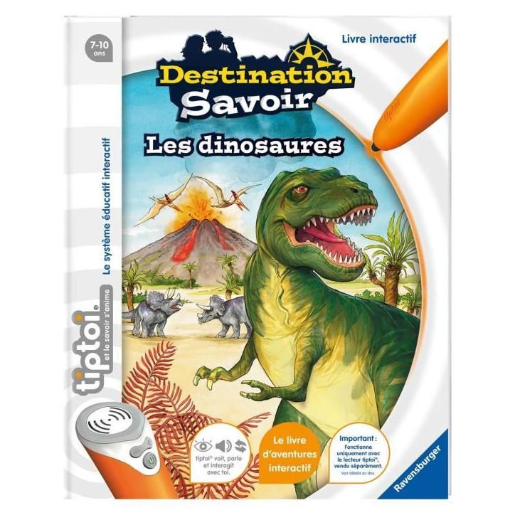 tiptoi, Livre interactif, Destination Savoir Les dinosaures, 7 ans, Ravensburger tiptoi, Livre interactif, Destination Savoir Les dinosaures, 7 ans, Ravensburger