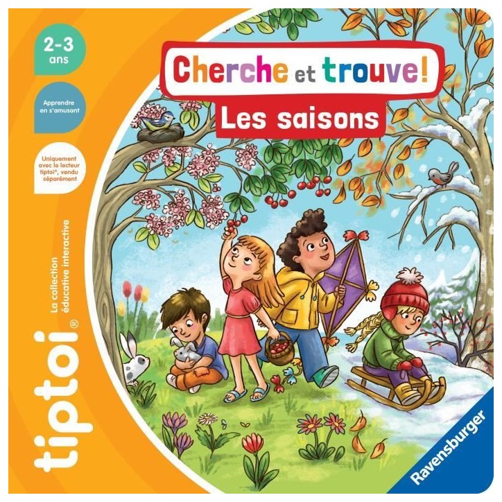 Ravensburger-tiptoi-Livre interactif-Cherche et trouve Les saisons-Jeu éducatif électronique,sans écran-A partir de 2 ans-130 Ravensburger-tiptoi-Livre interactif-Cherche et trouve Les saisons-Jeu éducatif électronique,sans écran-A partir de 2 ans-130
