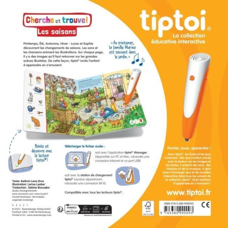 Ravensburger-tiptoi-Livre interactif-Cherche et trouve Les saisons-Jeu éducatif électronique,sans écran-A partir de 2 ans-130