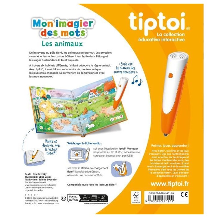 tiptoi Mon imagier des mots Les animaux,Livre interactif, Jeu éducatif électronique, sans écran-3 ans-13099010, Ravensburger tiptoi Mon imagier des mots Les animaux,Livre interactif, Jeu éducatif électronique, sans écran-3 ans-13099010, Ravensburger