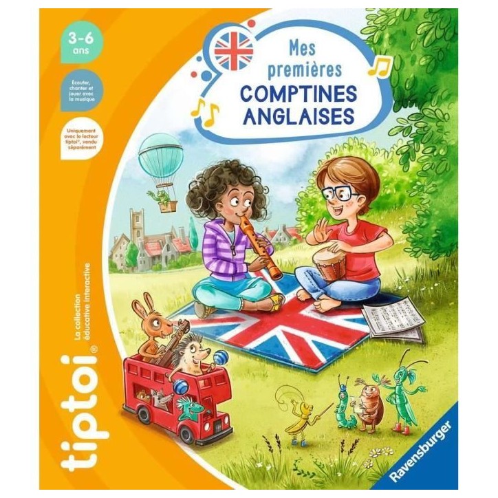 tiptoi, Livre interactif, Mes premieres comptines anglaises, 3 ans, 13099011, Ravensburger tiptoi, Livre interactif, Mes premieres comptines anglaises, 3 ans, 13099011, Ravensburger