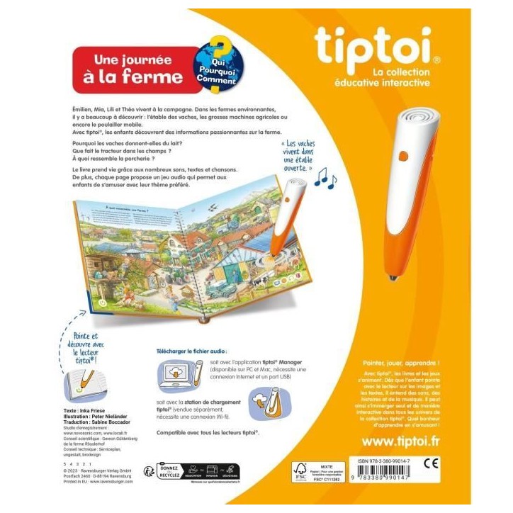 tiptoi, Livre interactif, Une journée a la ferme, 4 ans, 13099014, Ravensburger tiptoi, Livre interactif, Une journée a la ferme, 4 ans, 13099014, Ravensburger