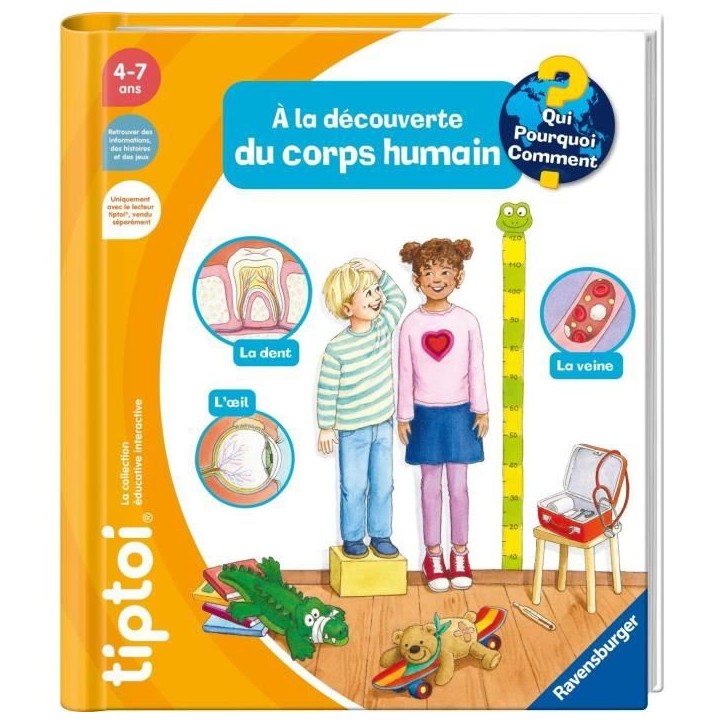 tiptoi, Livre interactif a la découverte du corps humain, 4 ans, 13099016, Ravensburger tiptoi, Livre interactif a la découverte du corps humain, 4 ans, 13099016, Ravensburger