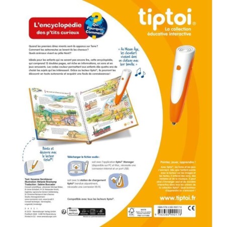 tiptoi L'encyclopédie des p'tits curieux, Livre interactif, Jeu éducatif électronique sans écran, Des 4 ans, 13099017, Raven