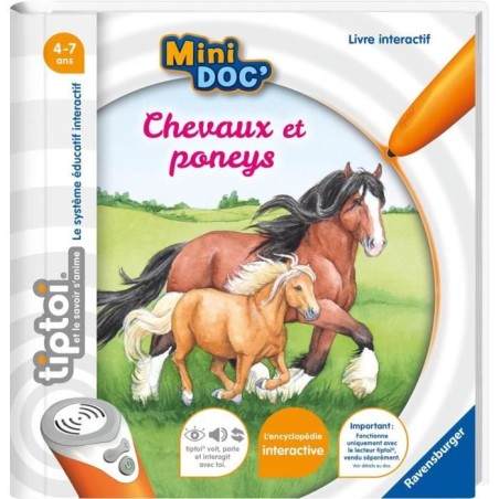 tiptoi, Livre interactif, Mini Doc' Les chevaux et poneys, 4 ans, 1309