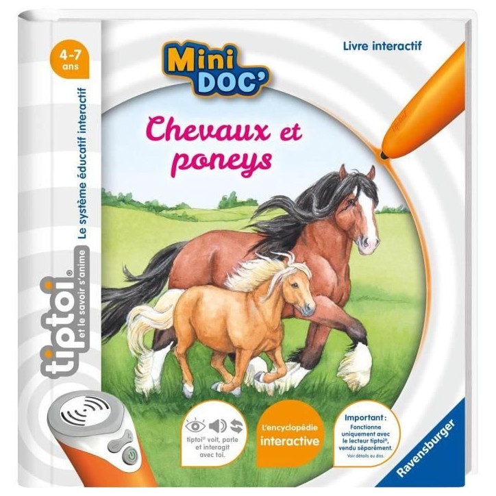 tiptoi, Livre interactif, Mini Doc' Les chevaux et poneys, 4 ans, 13099020, Ravensburger tiptoi, Livre interactif, Mini Doc' Les chevaux et poneys, 4 ans, 13099020, Ravensburger