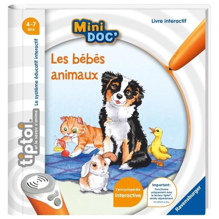tiptoi, Livre interactif, Mini Doc', Les bébés animaux, 4 ans, 13099022, Ravensburger tiptoi, Livre interactif, Mini Doc', Les bébés animaux, 4 ans, 13099022, Ravensburger