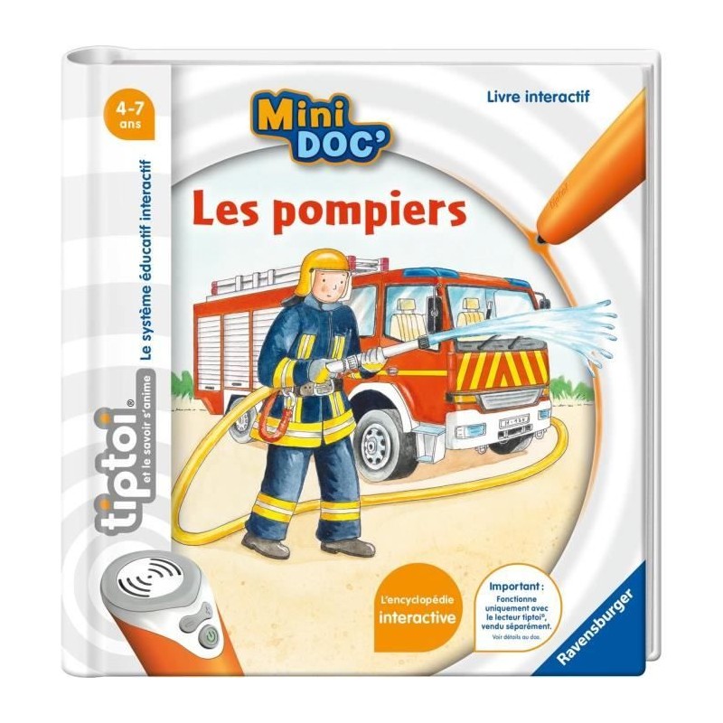 tiptoi, Livre interactif, Mini Doc' Les pompiers, 4 ans, 13099023,Rave