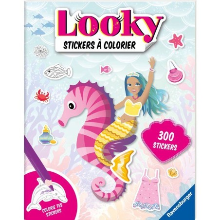 Ravensburger – Looky Livre de stickers – Livre stickers a colorier