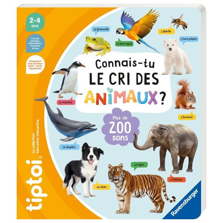Ravensburger-tiptoi-Livre interactif Connais-tu le cri des animaux ?-Jeu éducatif électronique, sans écran-des 3 ans-13099074 Ravensburger-tiptoi-Livre interactif Connais-tu le cri des animaux ?-Jeu éducatif électronique, sans écran-des 3 ans-13099074