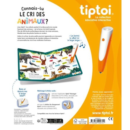 Ravensburger-tiptoi-Livre interactif Connais-tu le cri des animaux ?-Jeu éducatif électronique, sans écran-des 3 ans-13099074