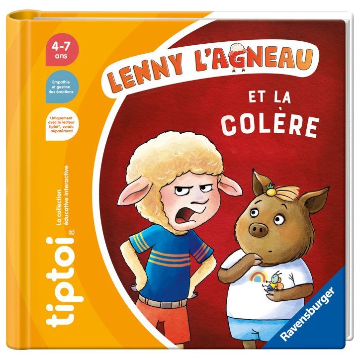 Ravensburger - tiptoi - Livre interactif - Lenny l'agneau et la colere- Jeu éducatif électronique, sans écran - des 4 ans-130 Ravensburger - tiptoi - Livre interactif - Lenny l'agneau et la colere- Jeu éducatif électronique, sans écran - des 4 ans-130
