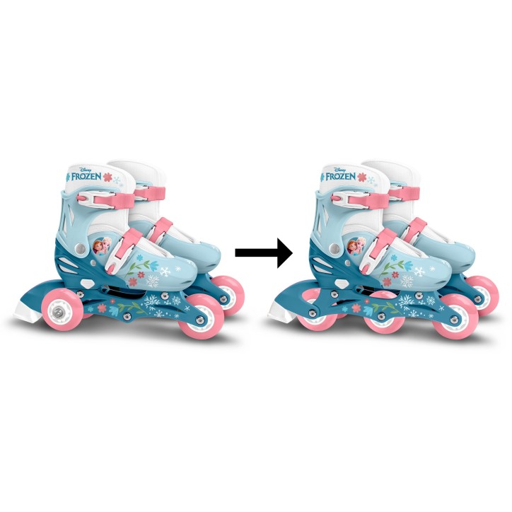 Patins en ligne 2-en-1 - LA REINE DES NEIGES - Fille - Bleu - Taille 27-30 Patins en ligne 2-en-1 - LA REINE DES NEIGES - Fille - Bleu - Taille 27-30
