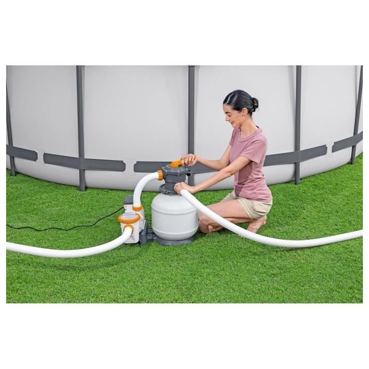 Filtre a sable - Bestway - 8 327 L/h - Avec préfiltre - Pour piscines de 1 100 a 54 500 L