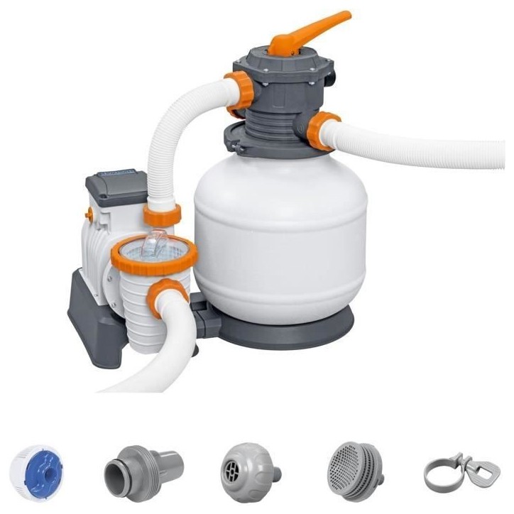 Filtre a sable - Bestway - 8 327 L/h - Avec préfiltre - Pour piscines de 1 100 a 54 500 L