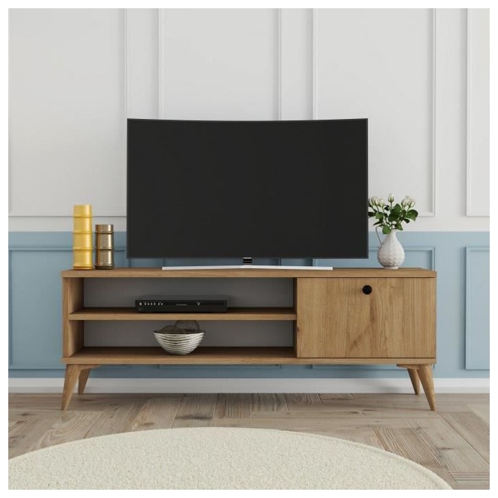 Meuble TV - RETRO - Chene - 120 x 30 x 45 cm Meuble TV - RETRO - Chene - 120 x 30 x 45 cm