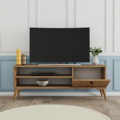 Meuble TV - RETRO - Chene - 120 x 30 x 45 cm