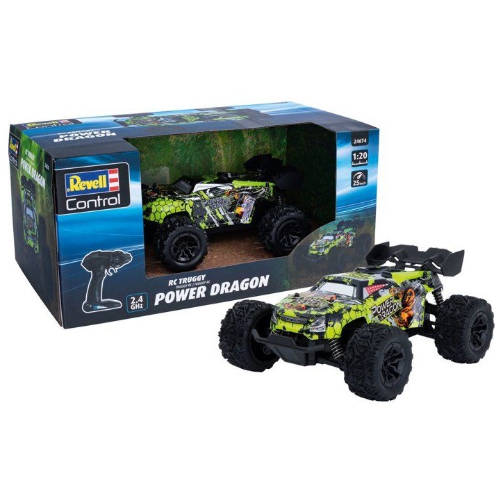 Voiture radiocommandée - REVELL Control - Truggy RC - Power Dragon - 25 km/h - Échelle 1:20 - Des 8 ans Voiture radiocommandée - REVELL Control - Truggy RC - Power Dragon - 25 km/h - Échelle 1:20 - Des 8 ans