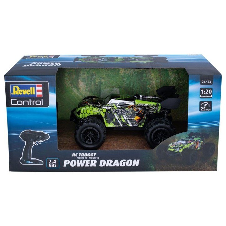 Voiture radiocommandée - REVELL Control - Truggy RC - Power Dragon - 25 km/h - Échelle 1:20 - Des 8 ans Voiture radiocommandée - REVELL Control - Truggy RC - Power Dragon - 25 km/h - Échelle 1:20 - Des 8 ans