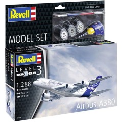 Maquette d'avion - REVELL - Model Set - Airbus A380 - Avec colle, peintures et accessoires