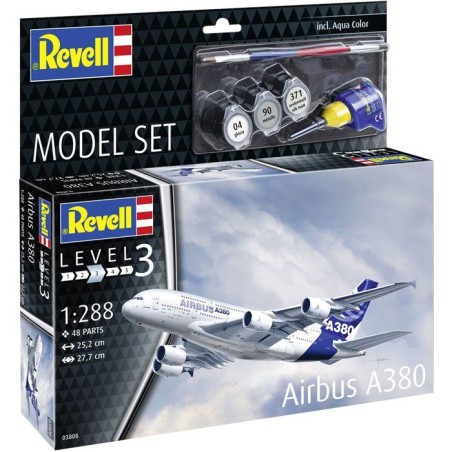 Maquette d'avion - REVELL - Model Set - Airbus A380 - Avec colle, peintures et accessoires