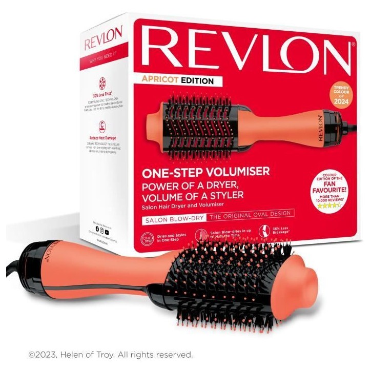 Brosse soufflante - REVLON - RVDR5222AE ONE STEP - Edition limitée - Volumisant et séchant - 2 températures - Abricot Brosse soufflante - REVLON - RVDR5222AE ONE STEP - Edition limitée - Volumisant et séchant - 2 températures - Abricot